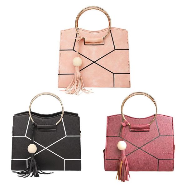 

women pu leather floral printed tassel handbag crossbody shoulder