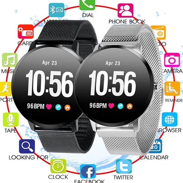 

v11 men women smart watch reloj inteligente passometer activity fitness tracker heart rate monitor sports smartwatch wristband, Slivery;brown