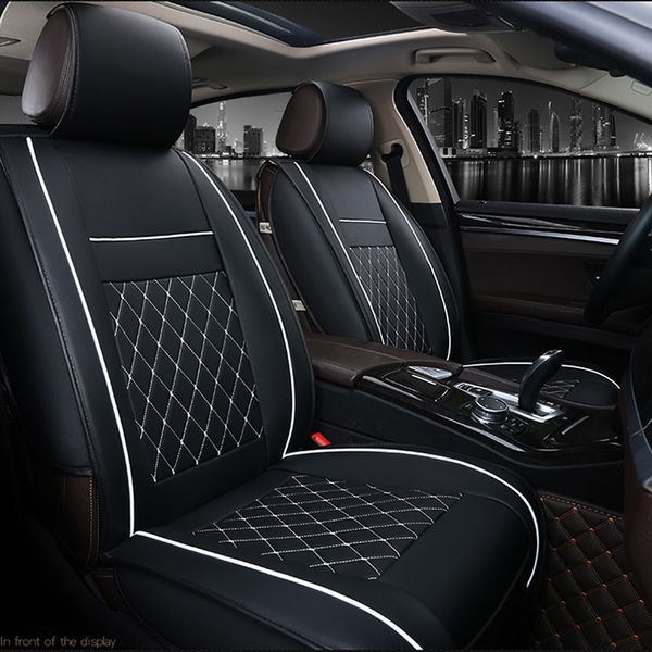 

universal pu leather car auto seat cover interior accessories cushion autocovers with tire track for cars styling seat covers