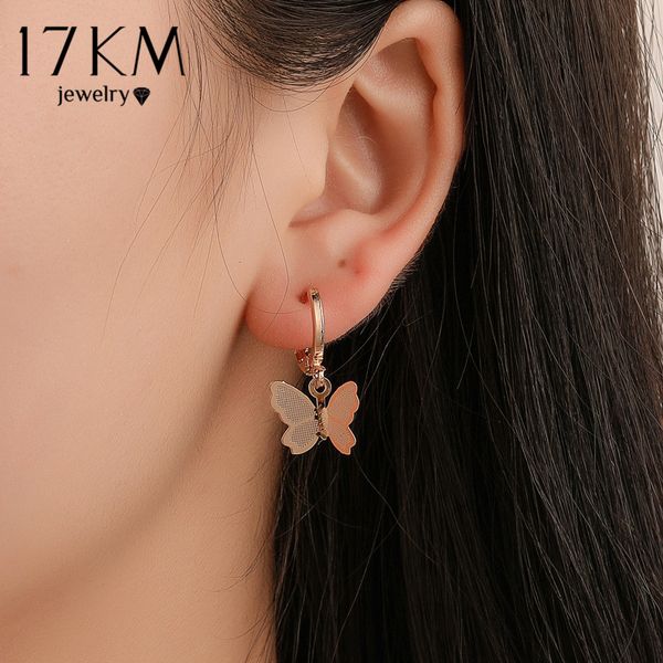 

17km vintage butterfly earrings for woman fashion hollow pendant earring brincos geometric dangle earrings 2020 fashion jewelry, Silver