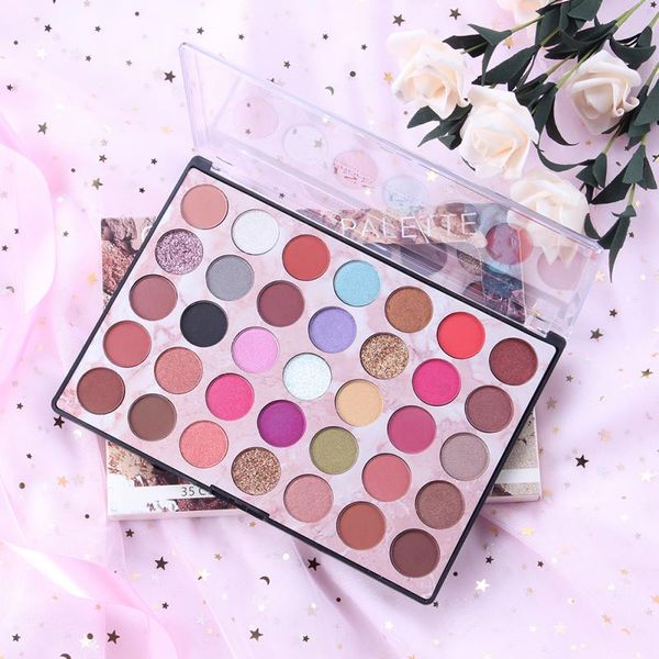 

miss rose 35 color pearly matte multicolor eyeshadow palette makeup pigment waterproof long lasting makeup eyeshadow tslm1