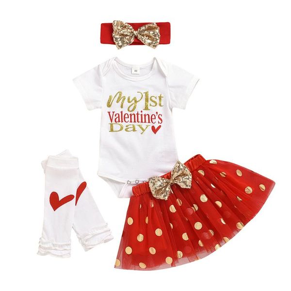 

baby girl clothes short sleeve valentine's day baby clothing letter infant girl clothing skirt newborn clothes set ropa niÃ±a #py, White