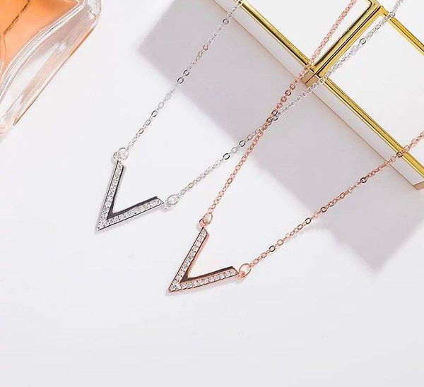 

v-shaped rose gold inlaid crystal necklace bracelet earrings iced out chains jewelry necklace mens 14k gold chains rings cuban link chain, Silver