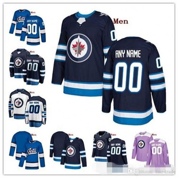 

Custom Winnipeg Jets 2019 NEW Blue Jerseys Stitched Any Number Name men women youth kids Navy White Vintage Wheeler Laine Selanne Scheifele