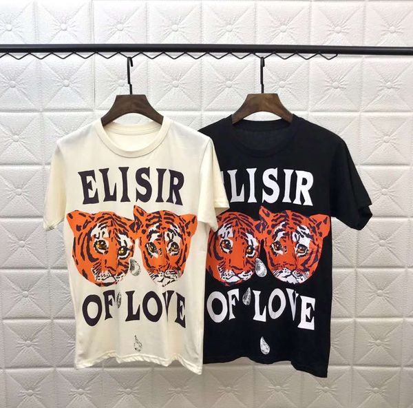 

2019 модный дизайнер роскошная мужская одежда европа футболка блестки тигр ELISIR OF LOV