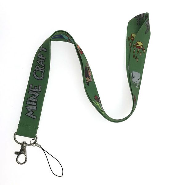 

10pcs mine craft lanyard diy hang rope lariat lanyards neck strap for id pass card usb badge holder gym key lanyard for phones, Silver