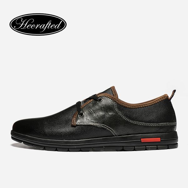 

size 37~48 full grain leather men flats 2018 hecrafted fashion comfortable men shoes #fj683, Black