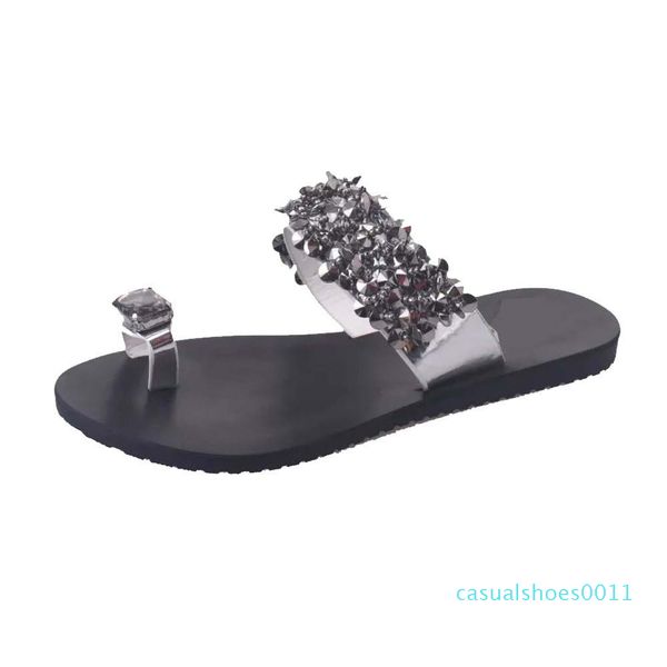

women sandals flip flops new summer fashion rhinestone wedges shoes crystal lady casual shoes size 35-39 women cc1, Black