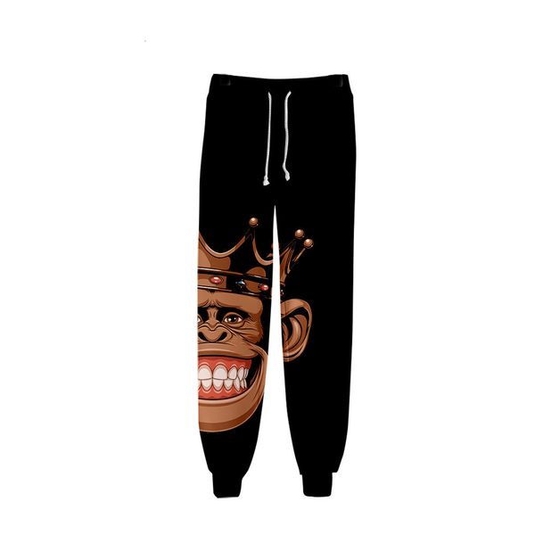 

leisure funny evil trend gorilla time bottom-tied trousers, Black;green