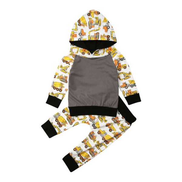

newborn baby boys autumn winter clothes cartoon hooded +pants outfits tracksuit casual baby boy clothing set, White
