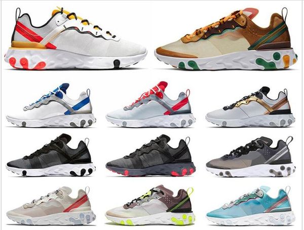 

2020 men women react element 55 87 undercover run shoes royal tint black desert sand blue chill sport se taped seams sneakers 36-45, White;red