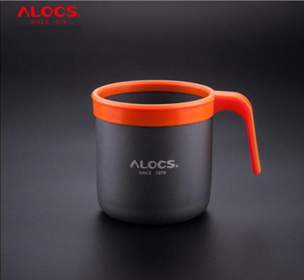 

alocs 401 400ml outdoor metal cup portable camping cup outdoor coffee tableware hiking camping equipment