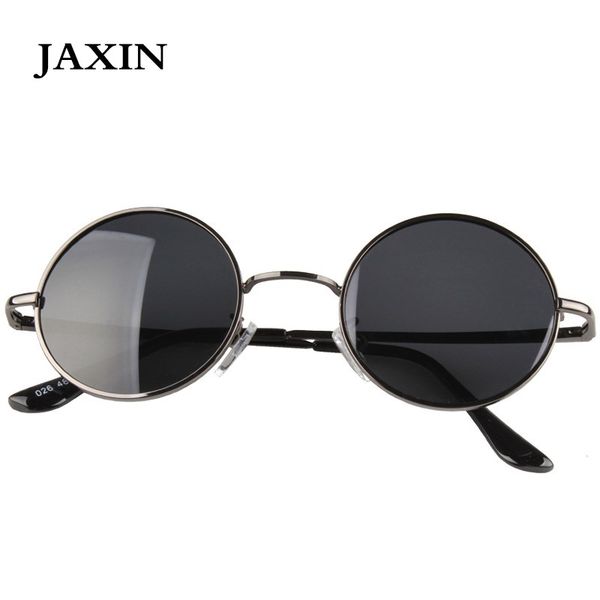 

jaxin retro polarized round sunglasses men black classic sun glasses women brand design travel metal frame goggles uv400 okulary, White;black