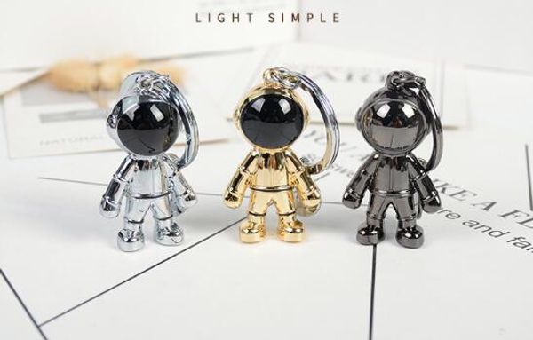 

space robot bags parts key chain men's metal car woman bag luggage, Black