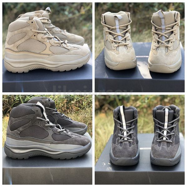 

2020 season 6 desert rat boot kanye west martin boots fashion basketball shoes season 6 star men women booties for platform outdoor trainers, Black