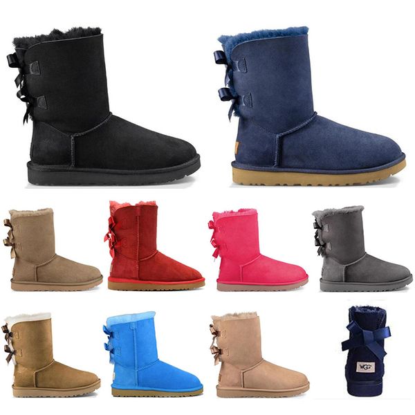 

with socks australia boots for women classic ankle short bow fur boot snow winter triple black brown chestnut women shoes