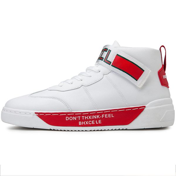 

casual shoes men sneakers comfortable new chic mens shoes high sneakers men white shoes men leather lace up mens chunky trainers, Black