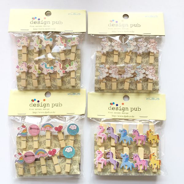 10ps Unicorn Flamingo Party Decoration Diy Photo Frame Mini Wooden Clip Baby Shower Birthday Party Decorations Kids Adult Favors Kids Birthday Party