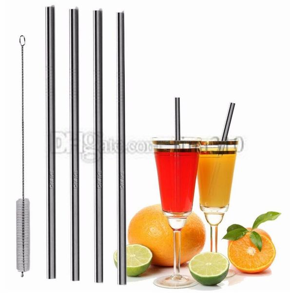 

drinking straws stainless steel straw reusable metal straw straight bend drinking straws metal bar party drinking tools i537