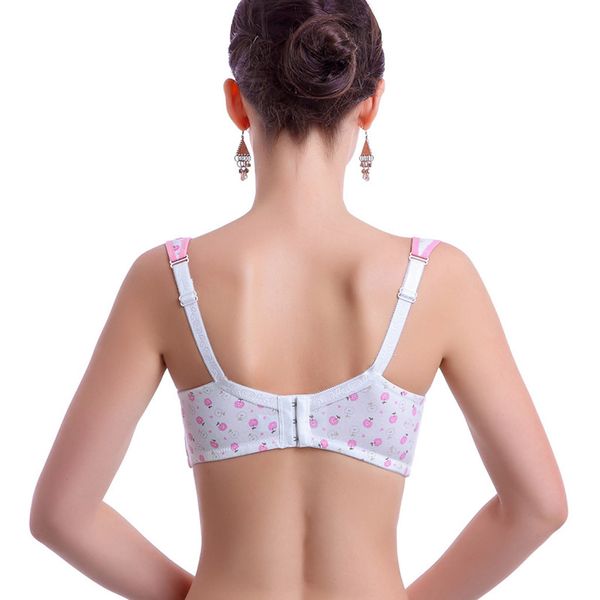 

arloneet women no steel ring bra maternity intimate ladies button print lactation bra# 25, White
