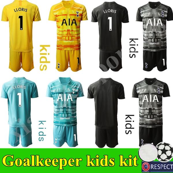 

spur youth soccer 13 michel vorm goalkeeper gk kids jersey set long sleeve 22 paulo gazzaniga 1 hugo lloris football shirt kits, Black;yellow