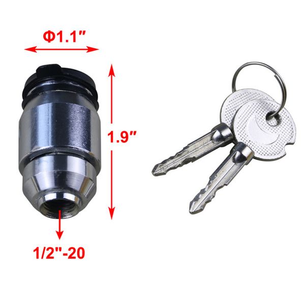 

spare tire wheel lock for with (1/2"-20) thread lug nut and 2 keys
