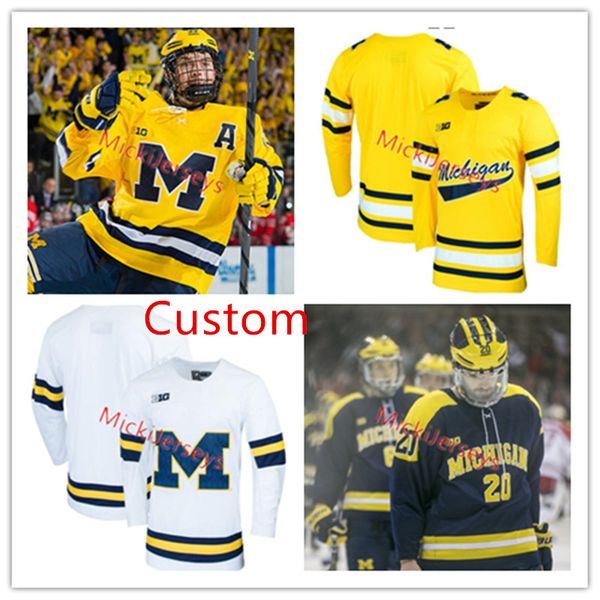 

custom michigan wolverines hockey jersey quinn hughes nicholas boka dylan larkin zach werenski zach hyman kyle connor carl hageli jersey, Black;red