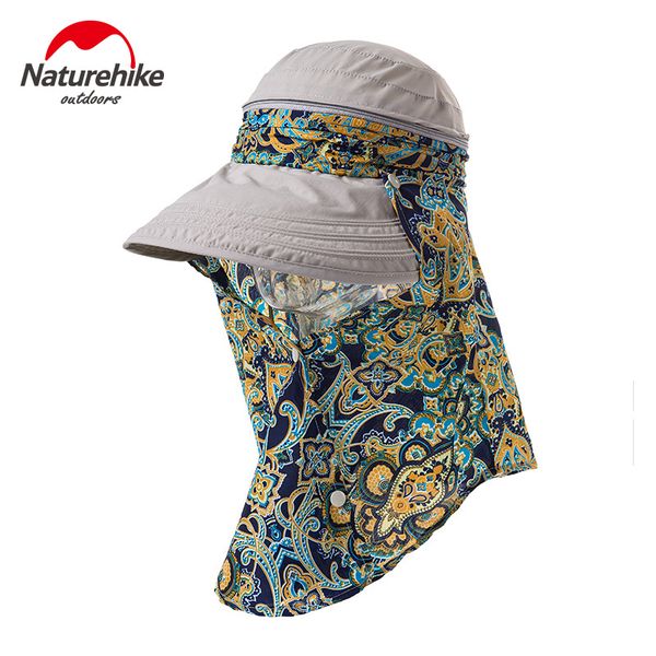

brand naturehike summer printed sunhat sun block face sunscreen beach hat, Black;white