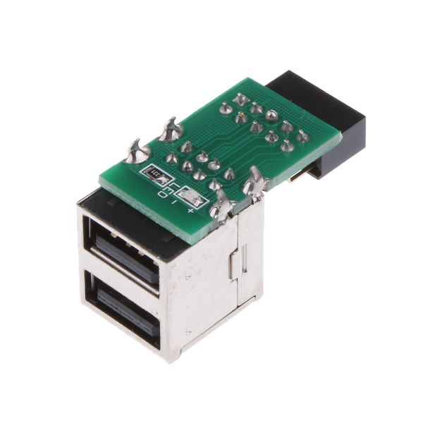 

9pin motherboard to double layer 2port usb2.0 female internal header adapter