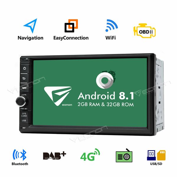 

7" Android 8.1 32GB ROM Oreo 2 Din Car Stereo GPS Navi Radio Wifi DAB+ Bluetooth