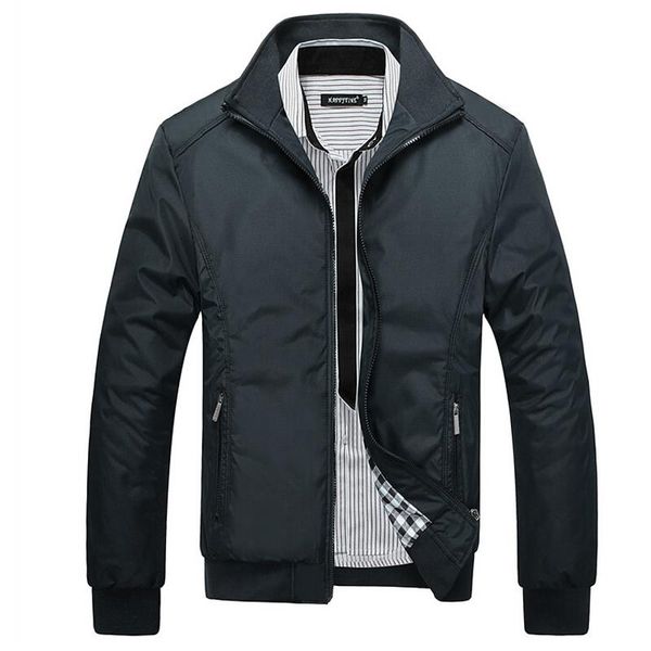 

men jacket male casual slim fit mandarin collar solid jackets m-xxxl brand new men's fashion overcoat clothing, Black;brown