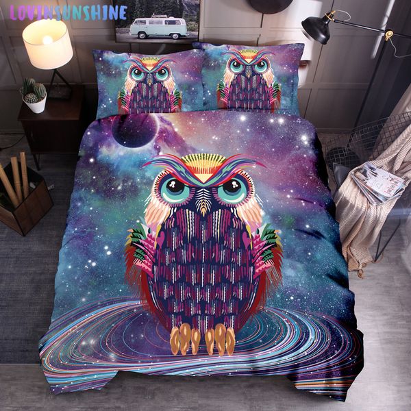 

lovinsunshine duvet cover king size set bedding set 3d reactive print comforter owl quilt ab#186