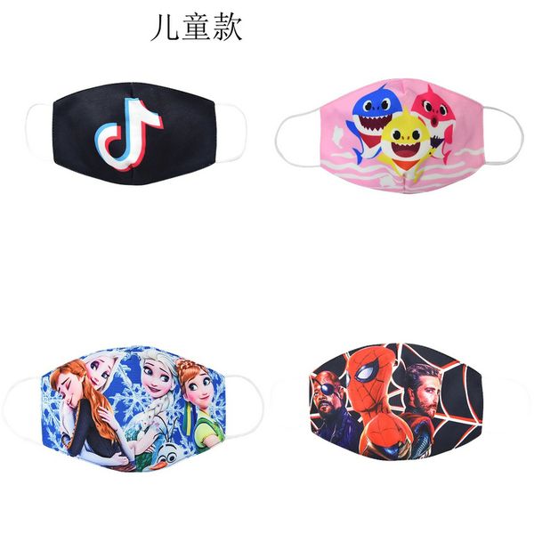 

ткань cubrebocas spiderman маски для детей маски хлопка лица рта маска мультфильм молодежных детских масок для малыша катуна mascherine czkz, Silver