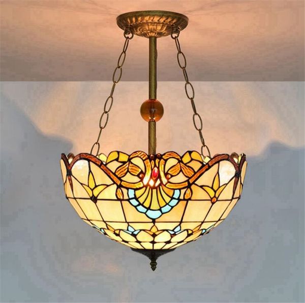 

european creative glazed chandelier tiffany stained glass living room dining room bedroom bar club decoration anti-chandelier tf045
