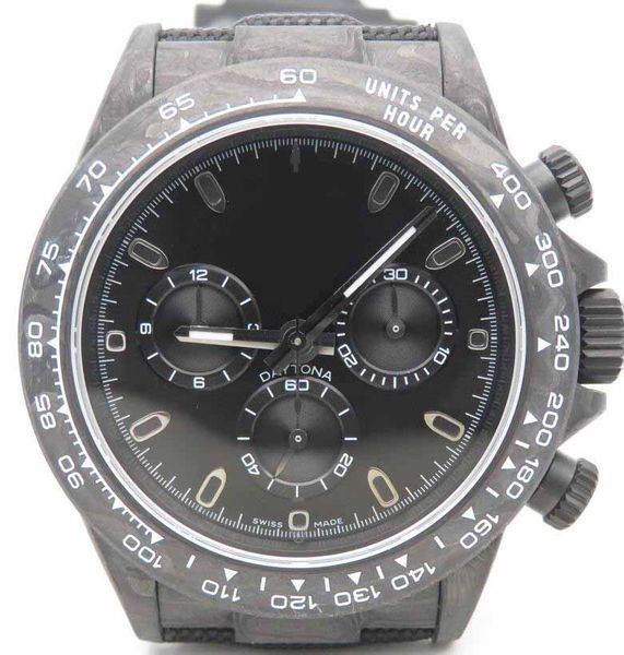 

40mm selling wwf maker 40mm cosmograph diw carbon fiber chronograph swiss eta 7750 movement automatic mens watch watches, Slivery;brown