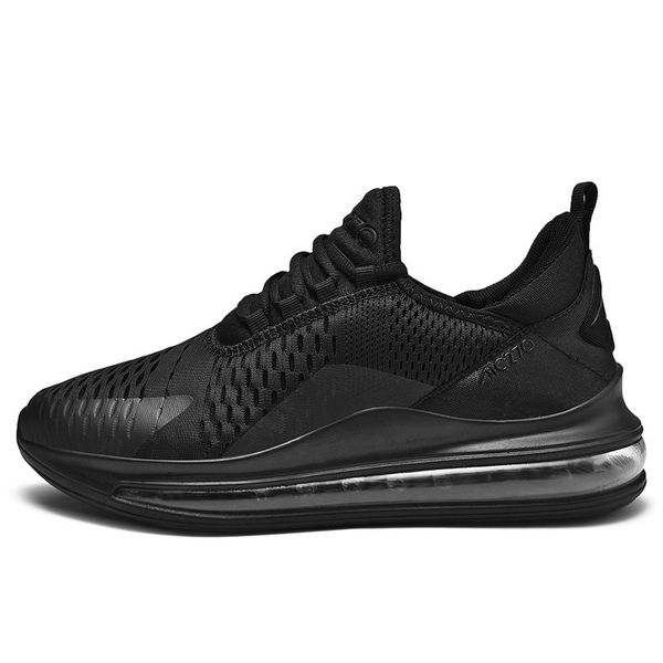 

2019 summer men's fashion trend breathable casual shoes tide large size men and black shoes cushion running shoes full black sports
