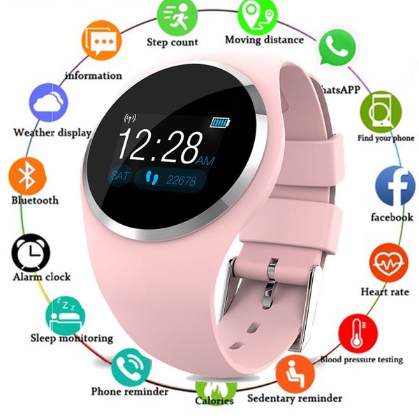 

q1 bluetooth lady smart watch fashion women heart rate monitor fitness tracker smartwatch app support for android ios pk q8 q9, Slivery;brown