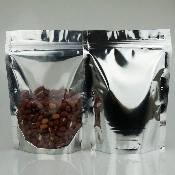 

100 pcs clear aluminum foil bag self seal zipper ziplock packing food bag retail resealable baking packaging bag pouch