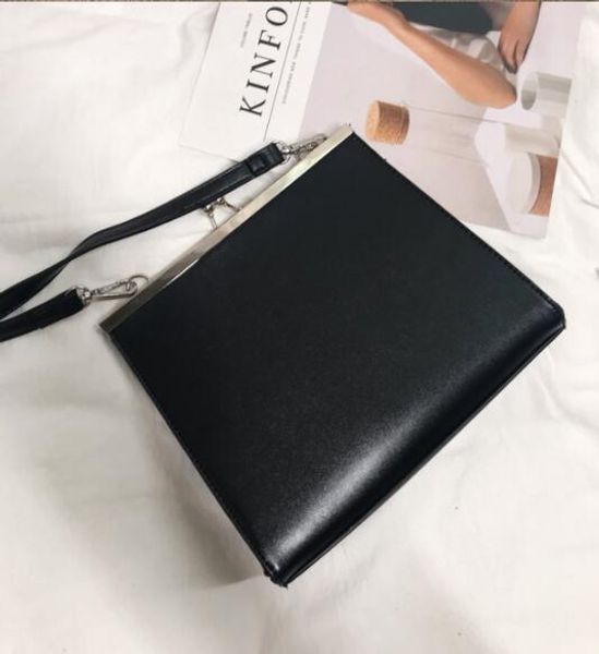 

women's vintage small handbag fashion women's shoulder clip bag simple style bag black 7889l