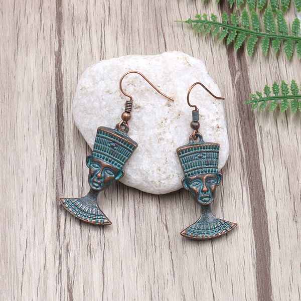 

bohemian fashion jewelry vintage earrings portrait dangle earrings s442, Silver