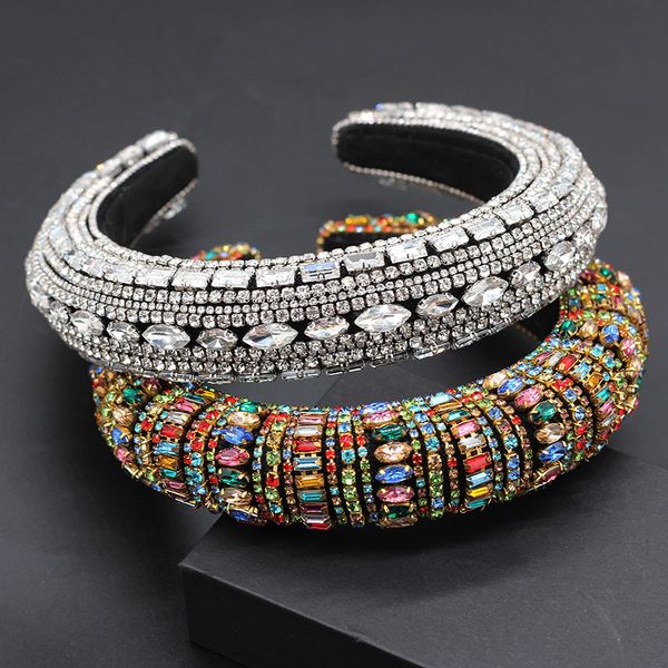 

individual luxury color rhinestones exaggerated headband american luxury colored rhinestones wild gorgeous headband 750, Golden;white