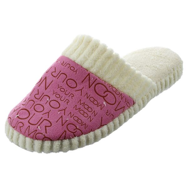 

ljl-women cotton padded letter slippers (38-39, pink, Black