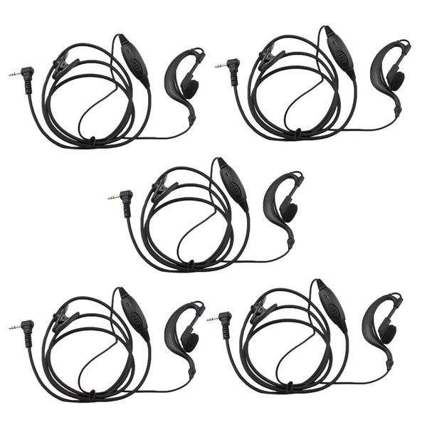 

5x 1-pin clip-ear headset earpiece ptt mic for