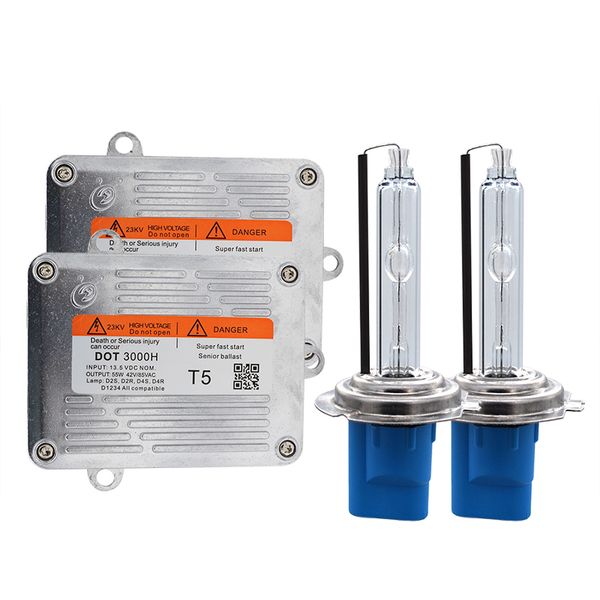 

skyjoyce 55w dlt t5 hid xenon ballast kit fast bright 55w xenon h7 h1 hb3 hb4 h11 5500k hid bulb car headlight bulb kit