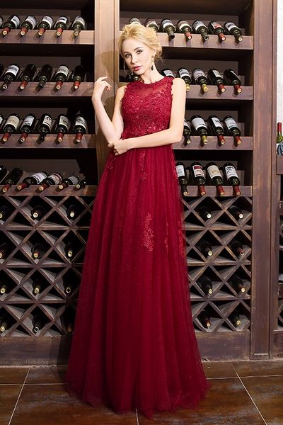 

long wedding dresses beach wedding dresses round collar red lace lace and peg a font lace applique wedding dresses, White