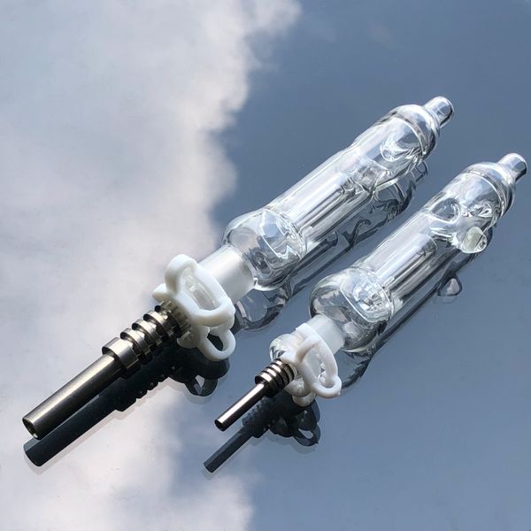 

10mm 14mm Joint Mini Nector Collectors Kit Nector Collector Kits Dab Oil Rigs Small Glass Pipes Dab Straw NC With Titanium Nail NC12