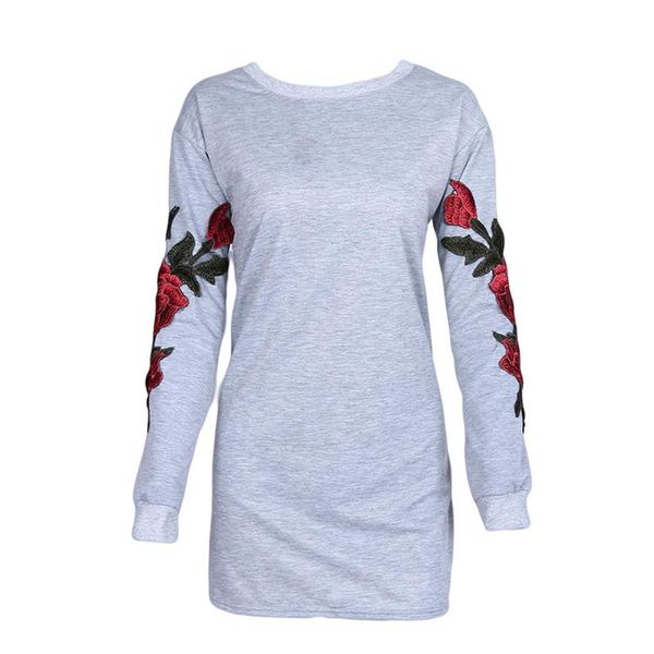 

plus size s -5xl autumn long sleeve floral embroidery long women pullovers hoodies black and white sweatshirt hoodies elastic