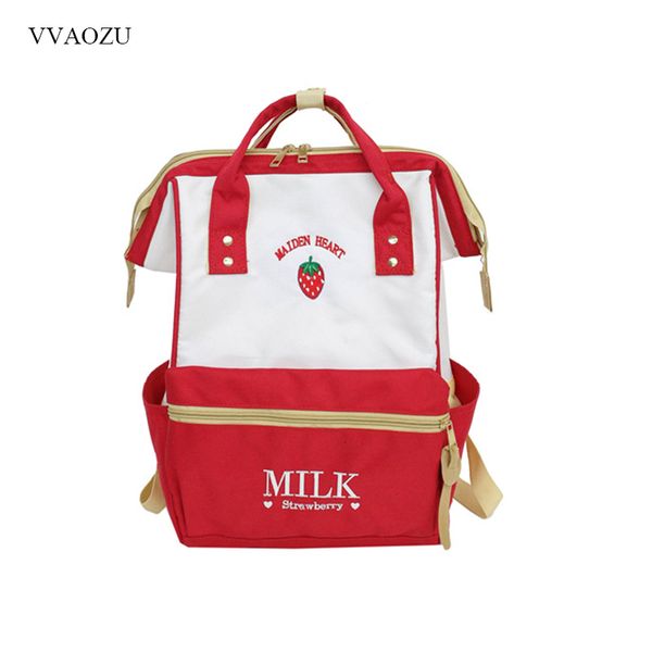 

japanese style backpack harajuku cute school backpacks for teenage girls kawaii strawberry clip lapback pack school bag cj191210