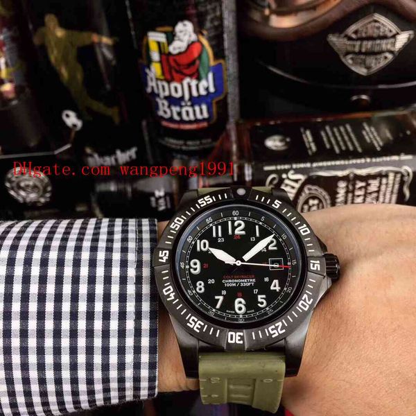 5 Color Men Wristwatches 43mm A2432212 Dial azul Bandas de borracha Bandas de quartzo Cron￳grafo Working Men's Watch Watches