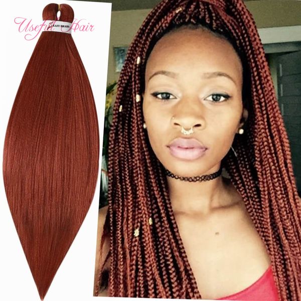

sambraid new jumbo braids ombre crochet braids hair pre-stretched easy braid synthetic hair extensions 24inch for women, Black